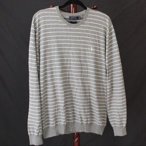 Polo Ralph Lauren silver&white stripe crew sweater